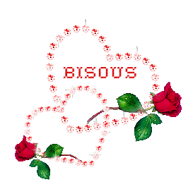 bisous coeur et roses rouges